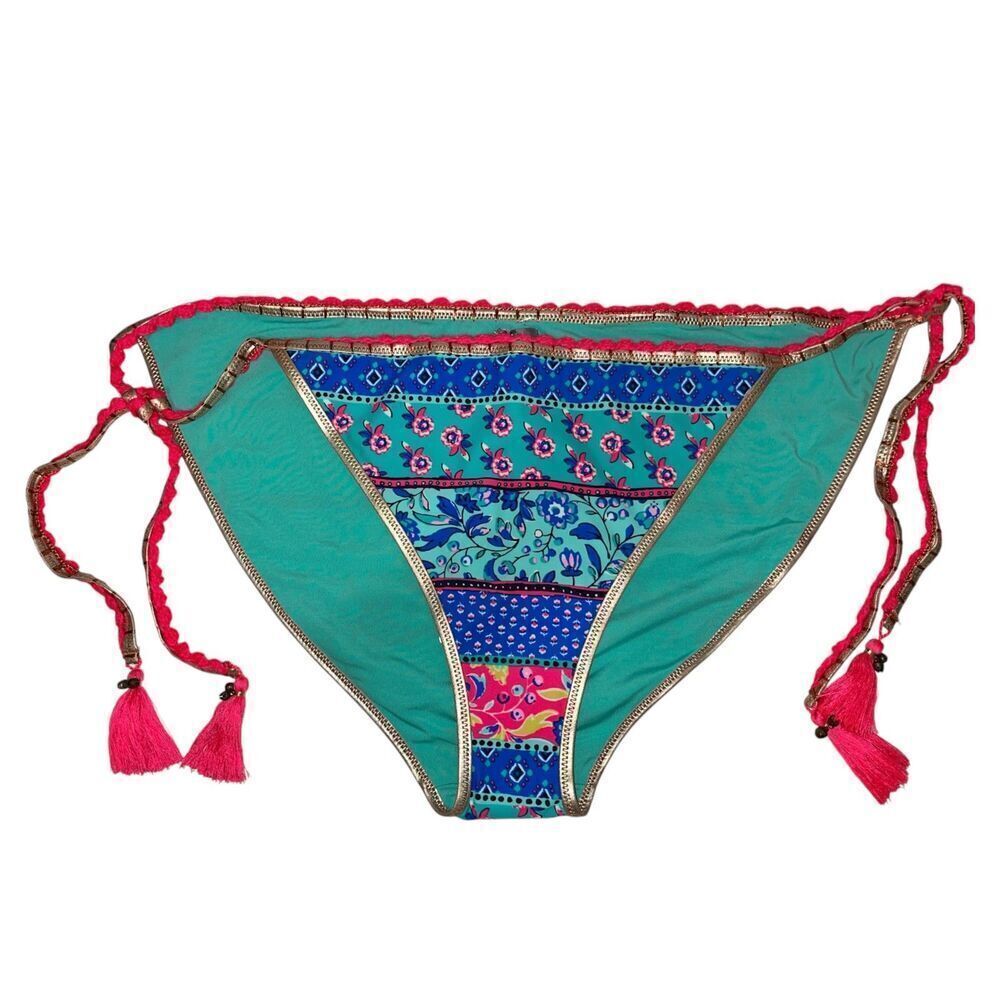 Aerie Women's Real Obsessed Tassel Print Boho Bikini Bottom Size XXL NWT